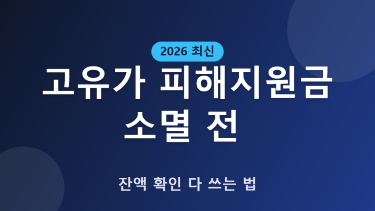 고유가 피해지원금 소멸 전 잔액 확인하고 다 쓰는 법