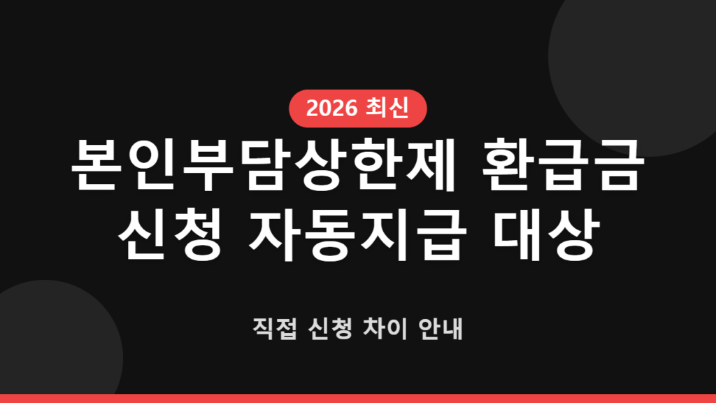 본인부담상한제 환급금 신청 자동지급 대상과 직접 신청 차이 안내