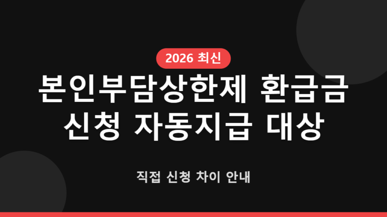 본인부담상한제 환급금 신청 자동지급 대상과 직접 신청 차이 안내