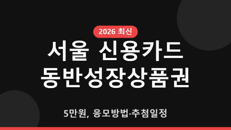 서울 신용카드 동반성장상품권 5만원, 응모방법·추첨일정